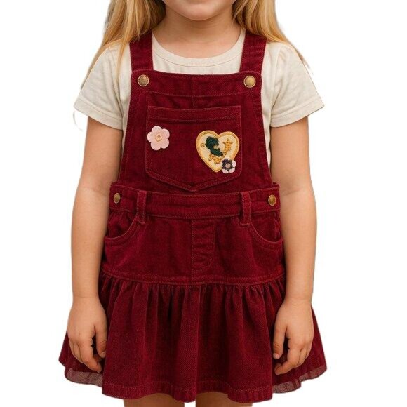 Garanimals 365 Kids Jumper Dress Tulle Skirt 2 Pockets Maroon Size 6 - Picture 1 of 12